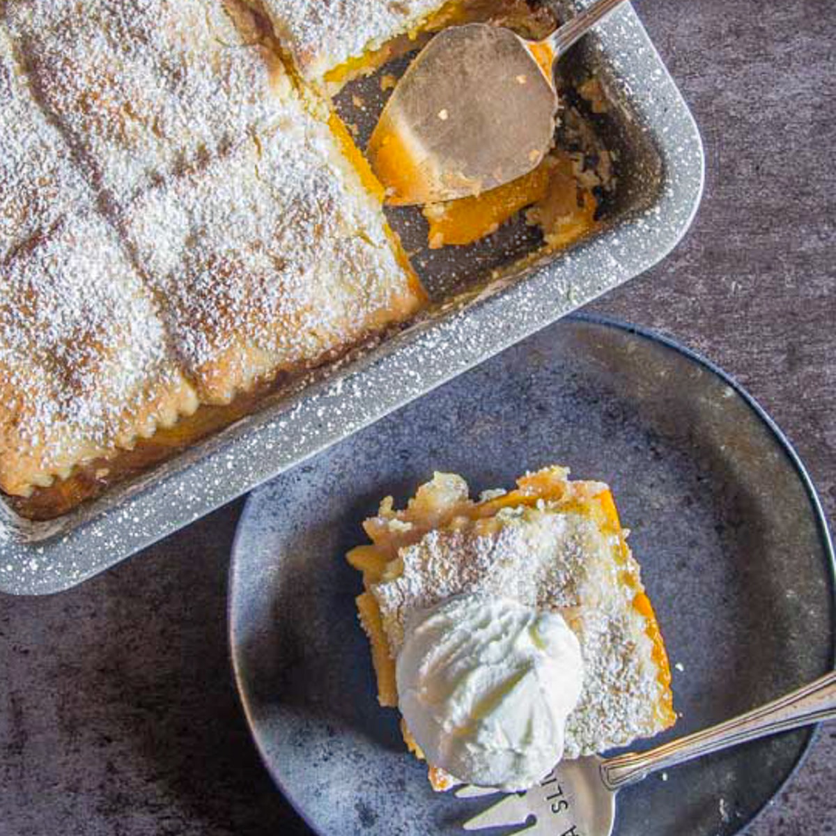 Peach Filled Italian Crostata Bars