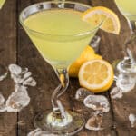 Martini in a glass.