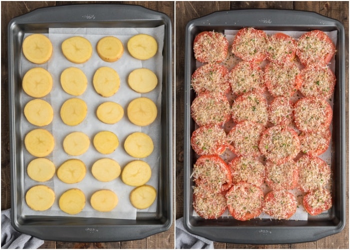 Making the layers, before baking.