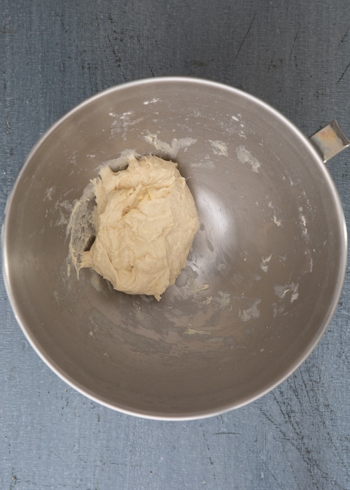 The flour, salt and oil added to make a dough.