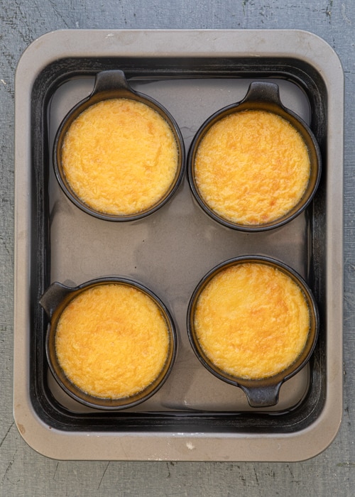 The brulee cooked in the ramekins.