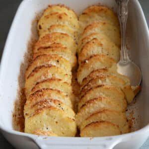 Roman Gnocchi in a white pan