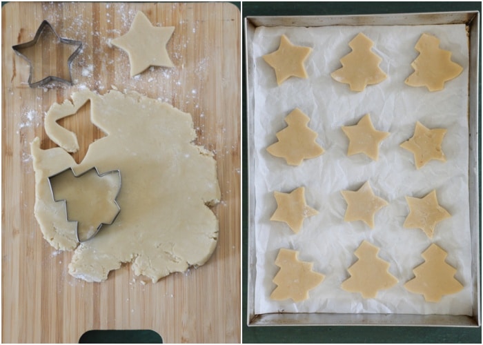 Cut out the cooking and place on the baking sheet.
