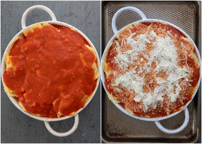 The last layer in the pan.