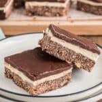 Two bars on a white plate.