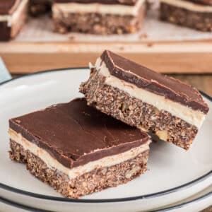 Two bars on a white plate.