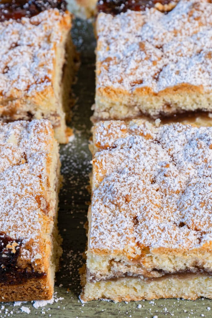 The bars on a board.