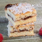 Two raspberry bars stacked.
