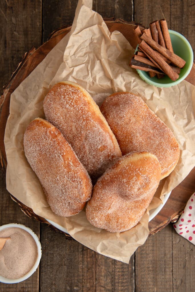 Beaver tails on brown paper.