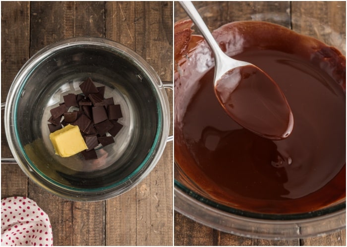 Chocolate and butter melted.