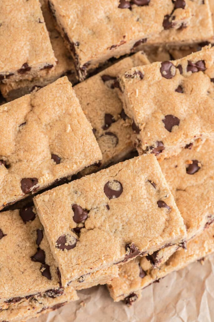 The bars on parchment paper.