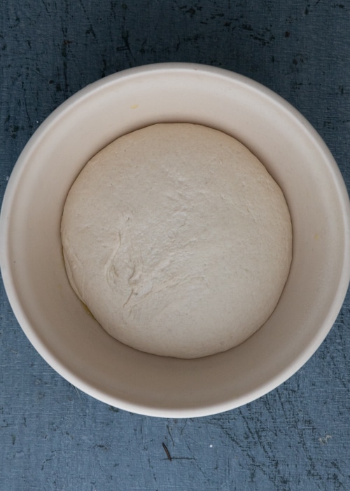 The dough in the bowl.