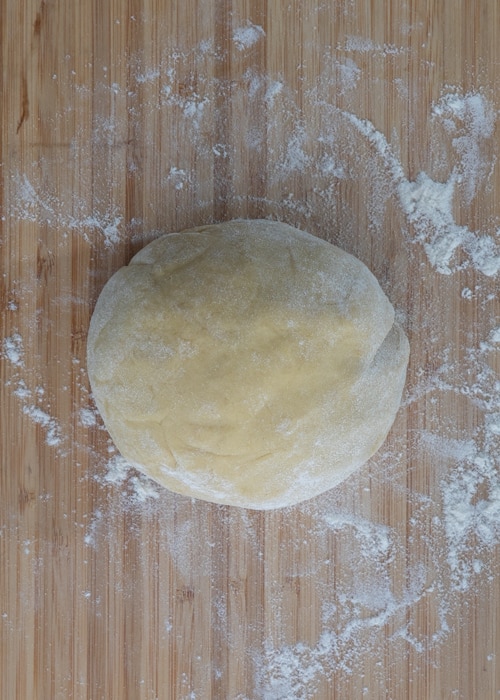 The dough formed into a ball.