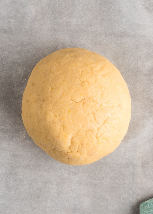The dough rolled in a ball.