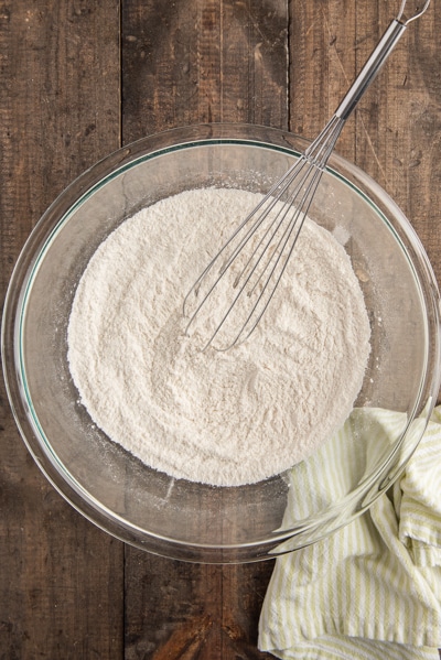 Dry ingredients whisked together. 
