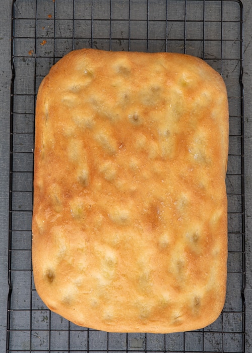 The dough baked on the pan.