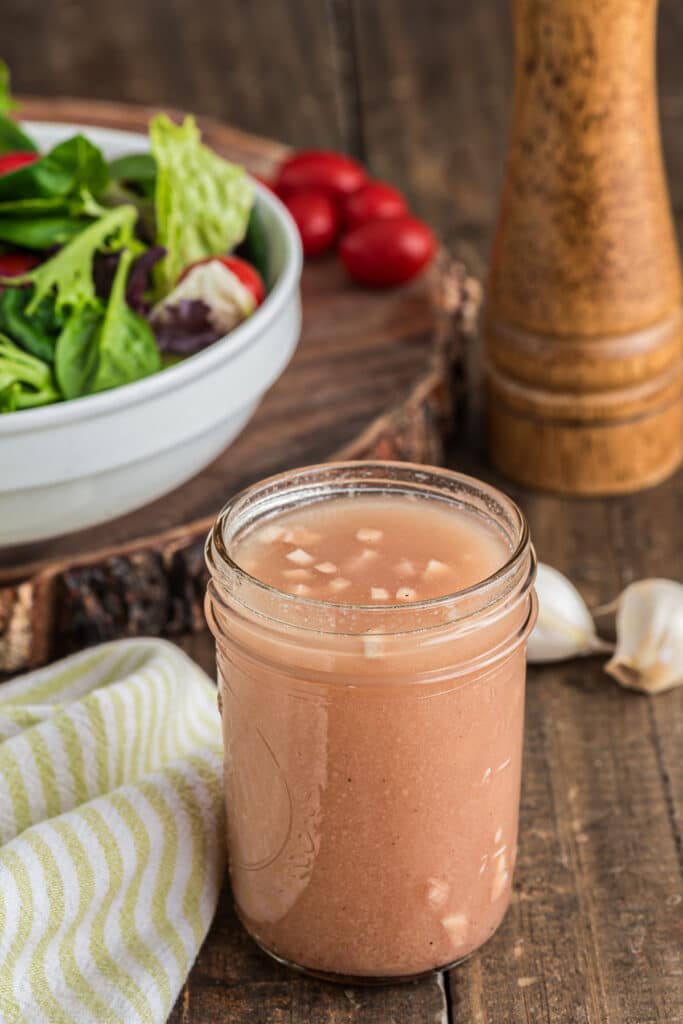 Salad dressing in a jar.