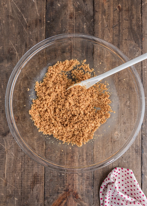 Combining the base in a glass bowl.