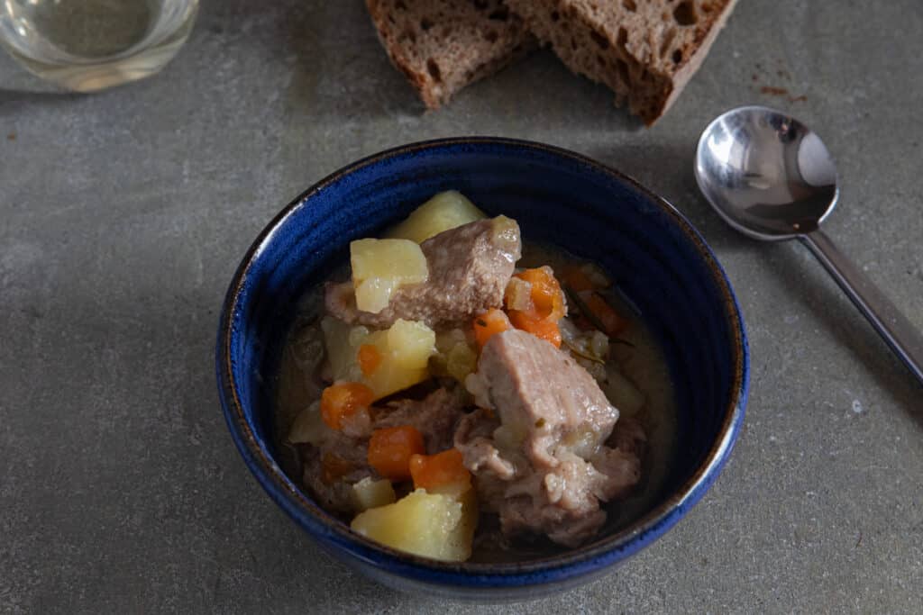 Stew in a bowl.