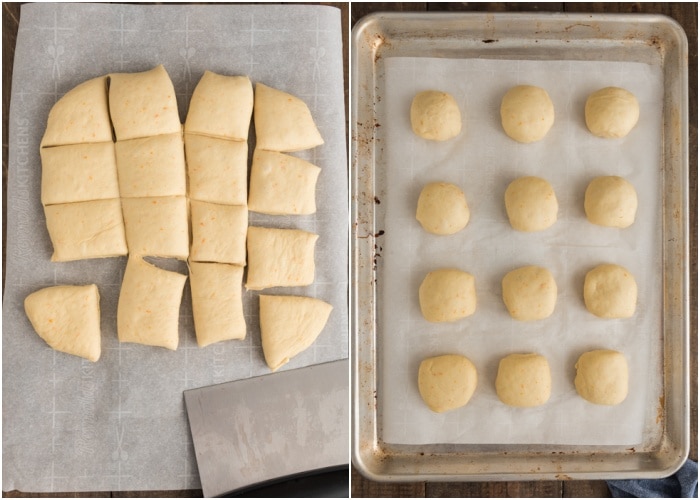 Dividing the dough and shaping in a bun shape.