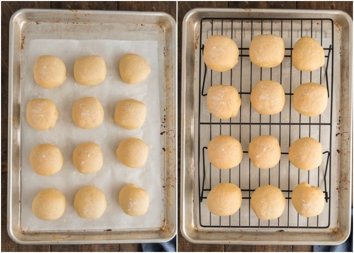 The buns after rising and baked.